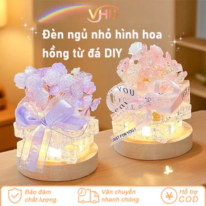 Đèn Ngủ Handmade Hình Hoa Hồng DIY - Trang Trí Nhà Sáng Tạo Cho Phòng Khách, Hành Lang, Quà Tặng Valentine Ý Nghĩa