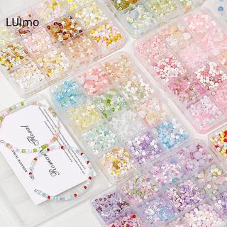 LUImo 12 / 24 Lưới Siêu Hỗn Hợp Màu Thủy Tinh Hạt Cơm Bộ Hạt Rời Handmade DIY Vòng Tay Nelace Đính Hạt Chất Liệu Phụ Kiện Trang Sức SBS