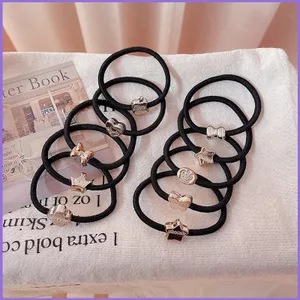 Dây buộc tóc cao su đen Hàn Quốc - Bền và có độ đàn hồi tốt
