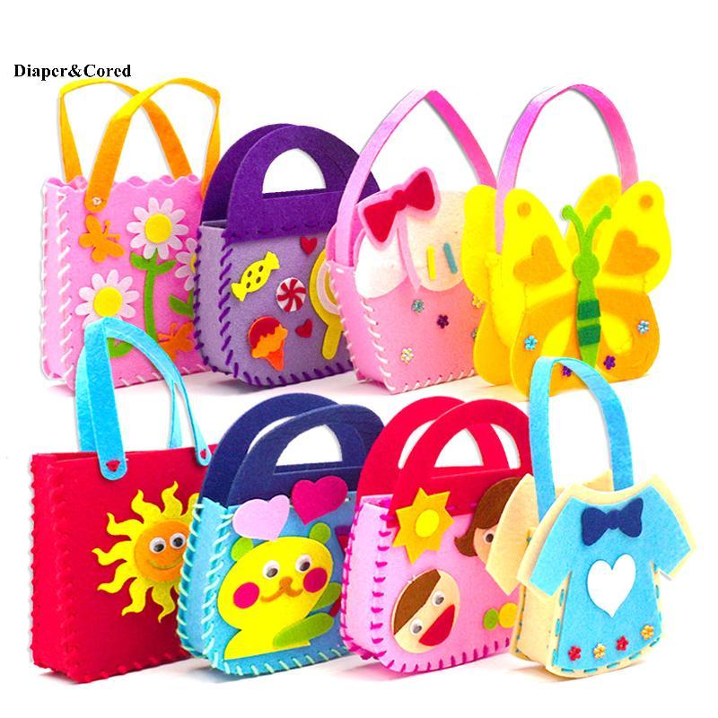 Bộ dụng cụ may vá trẻ em DIAPER & CORED 8 chiếc, đồ thủ công nỉ DIY có kim an toàn cho người mới bắt đầu Bé trai Bé gái YTH