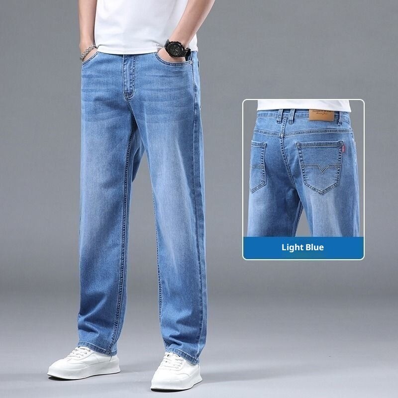 Quần Jean Nam Thiết Kế Thẳng, Co Dãn Từ Cotton, Phù Hợp Mặc Hằng Ngày