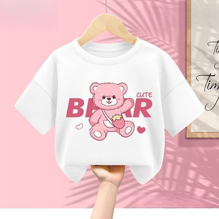 Nơ Bé Gái Cổ Tròn Tay Ngắn Áo Trẻ Em Mùa Hè Nhẹ Thường Ngày Trang Phục