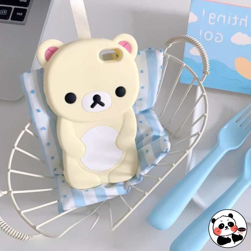 Ốp Điện Thoại 3D Rilakkuma Dễ Thương Cho Samsung Galaxy S25 S24 S23 Plus Ultra S25 + S24 + S23 + 5G 4G Vỏ Hoạt Hình Dễ Dàng Gấu Mềm Vỏ Silicon Chống Sốc