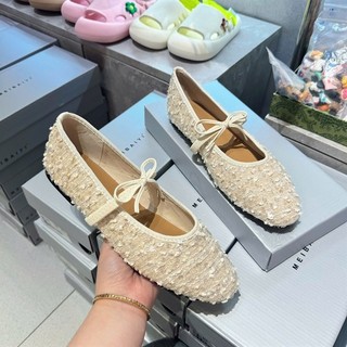 Bệt Vải Nhũ Vay Cá Nơ Hàng Nhập QC Fullbox / Mieo Shoes B879 B880