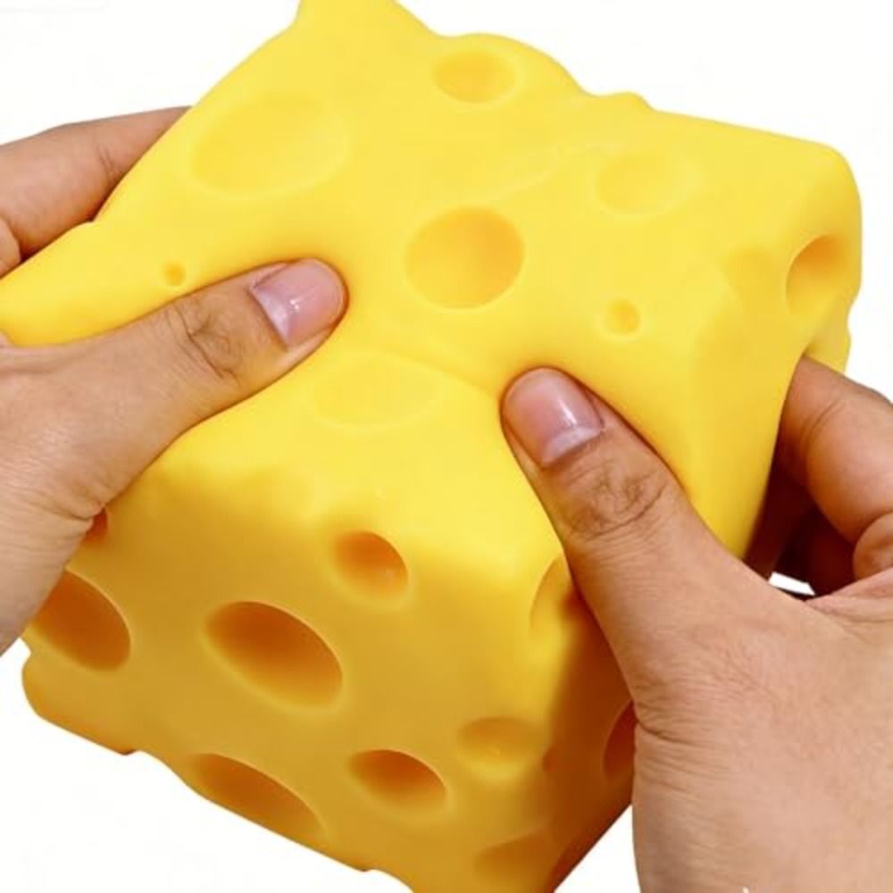 JUIC Big Cheese Squishy, Cảm Giác Giảm Căng Thẳng Mềm Mới Lạ Phô Mai Khổng Lồ Squishys, Thư Giãn Thực Phẩm Màu Vàng Chủ Đề Phô Mai Khối Đồ Chơi