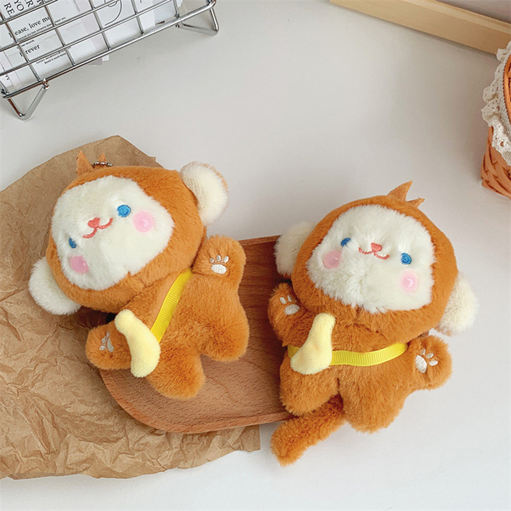 Móc chìa khóa hình chú khỉ nhỏ 12cm đính kèm an toàn để sử dụng hàng ngày Trang trí túi xách