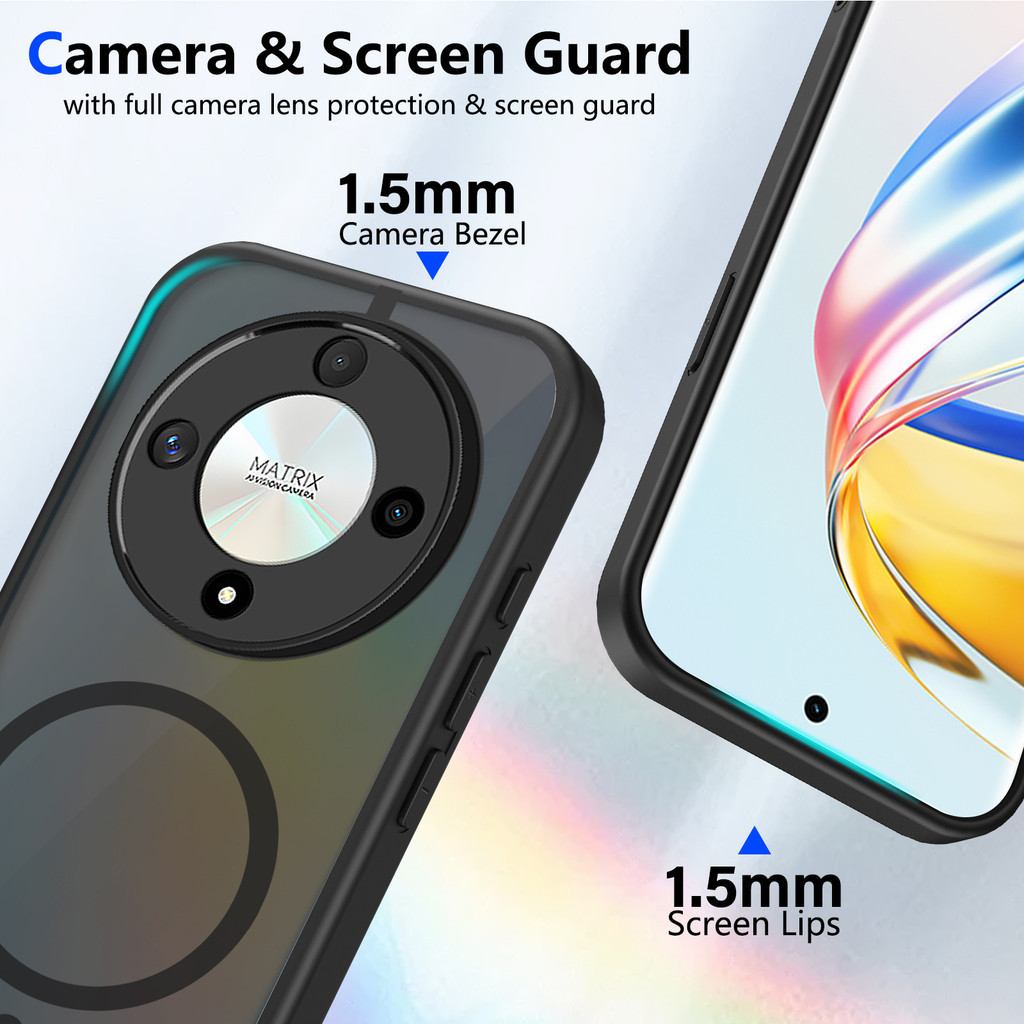 Ốp lưng Honor X9D 5G Vỏ thu hút từ tính màu đen mờ cho Ốp điện thoại Honor X9D 5G