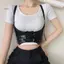 Thắt lưng thời trang nữ dạng corset da với dây đeo vai và thiết kế mô hình gothic
