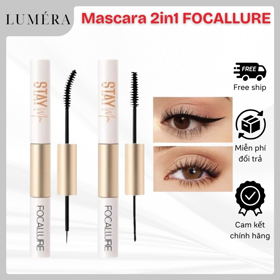 Mascara Kiêm Bút Kẻ Mắt / Chuốt Mi Dạng Sợi FOCALLURE FA160 2 Trong 1 Chống Thấm Nước Lâu Trôi 28g