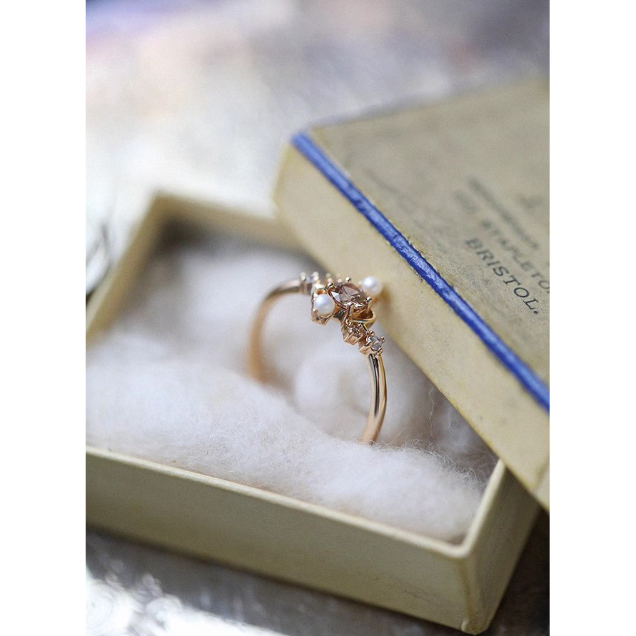 Thời trang khí chất niche dát zircon chéo đơn giản có thể điều chỉnh nhẫn nữ