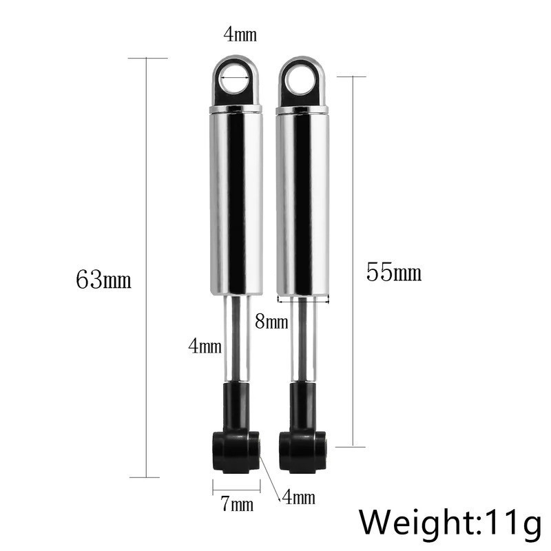 Kim Loại Phía Trước Phía Sau Treo Giảm Chấn Giảm Chấn Cho Tamiya 1 / 14 RC Xe Tải Kéo Xe Kéo Xe Tipper SCANIA Actros MAN VOLVO