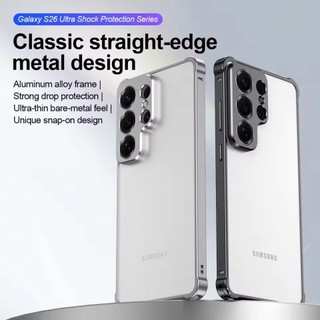 [JLK] Ốp Lưng Khung Kim Loại Nhôm Nhẹ Sang Trọng Cho Samsung S26 Ultra S26 Plus S26 Ốp Lưng Ống Kính Hợp Kim Bảo Vệ Mặt Sau Phụ Kiện