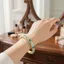 Vòng tay áo khoác FUZOU, Vòng tay tráng men hoa hoa hợp kim kẽm, Trang sức nữ Thiết kế mở đầu Phong cách mộc mạc Phong cách cổ điển dành cho nữ Lắc tay sườn xám