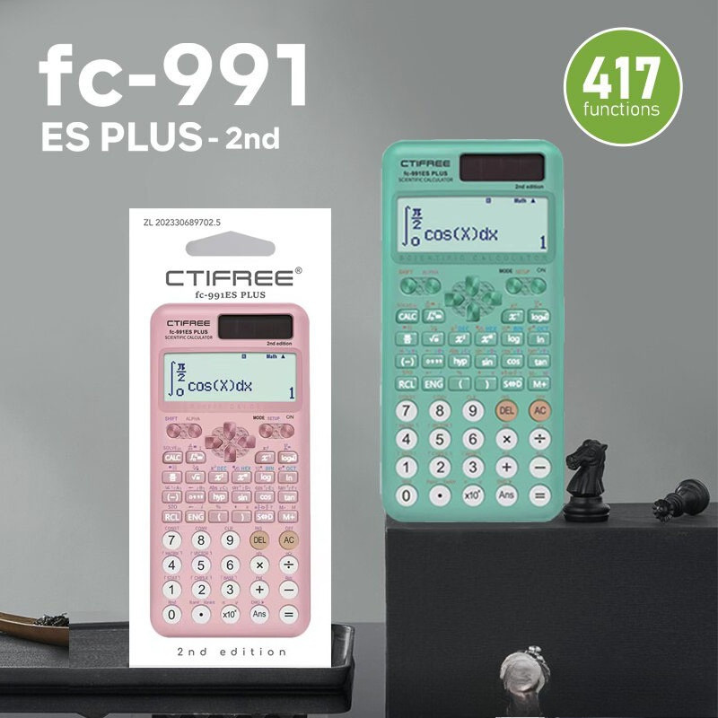 Máy tính khoa học phiên bản thứ 2 di động 991ES Plus-2 có vỏ bảo vệ Chức năng 417 Calculato Văn phòng phẩm sinh viên