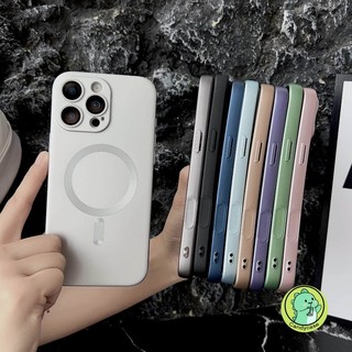 Ốp Điện Thoại Từ Tính Sang Trọng Cho Samsung Galaxy A07 A06 A05 A05S M05 F05 Z Flip 7 6 5 4 3 5G 4G Mặt Sau Sơn Kim Loại Dễ Thương Kinh Doanh Mềm Vỏ Sạc Không Dây