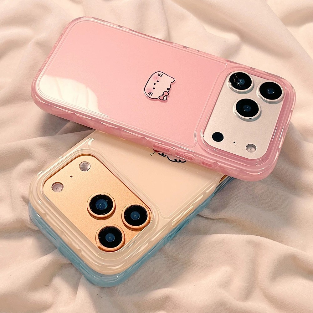 Ốp điện thoại hình chó mèo dễ thương Candy Wave Edge cho iPhone 17 Pro Max 16 15 14 13 12 Vỏ bảo vệ chống sốc