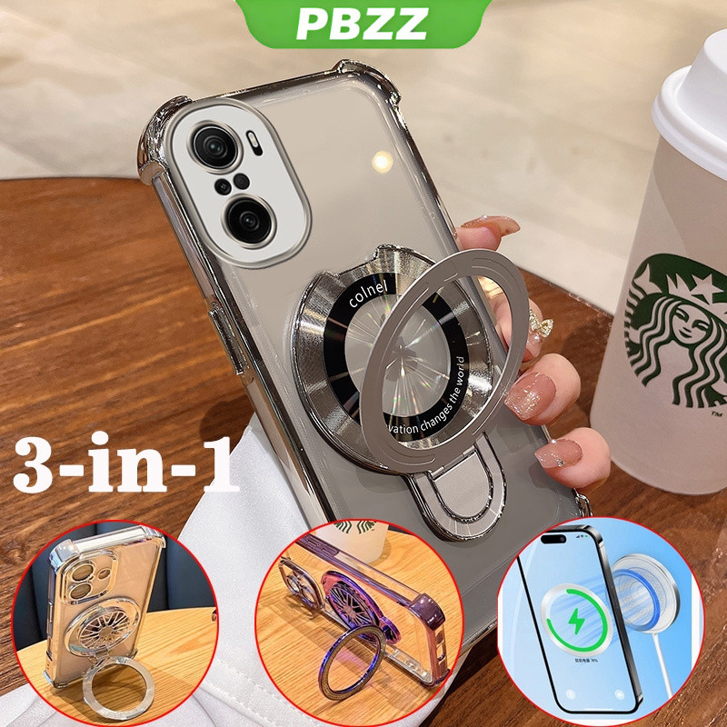 FOR ốp lưng [3 trong 1] Ốp điện thoại cho Xiaomi Poco F3, vỏ mềm silicone chống sốc, thiết kế mới thẩm mỹ 360 °   mỏng trong suốt với giá đỡ SJXMSZJ01