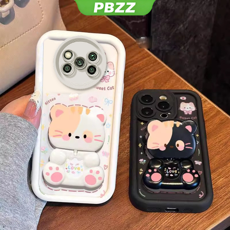 Ốp Lưng Cho XIAOMI POCO X3 PRO POCO X3 NFC POCO X3 Vỏ Điện Thoại Vỏ Mềm Silicon Chống Sốc Thiết Kế Mới Thẩm Mỹ Mèo Hoạt Hình Có Giá Đỡ Cho Gương JTMMZJ01