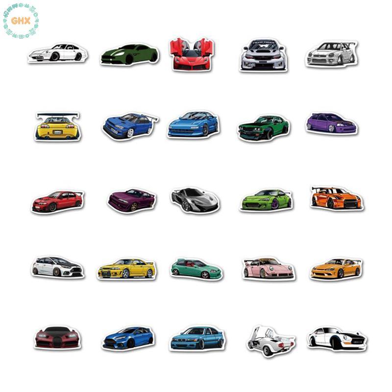 50 Miếng sticker xe ô tô JDM trang trí guitar / vali / ván trượt