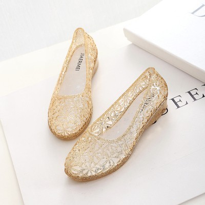 Giày Jelly Đế Mềm Dép Trong Suốt Nữ Pha Lê Giày Đơn