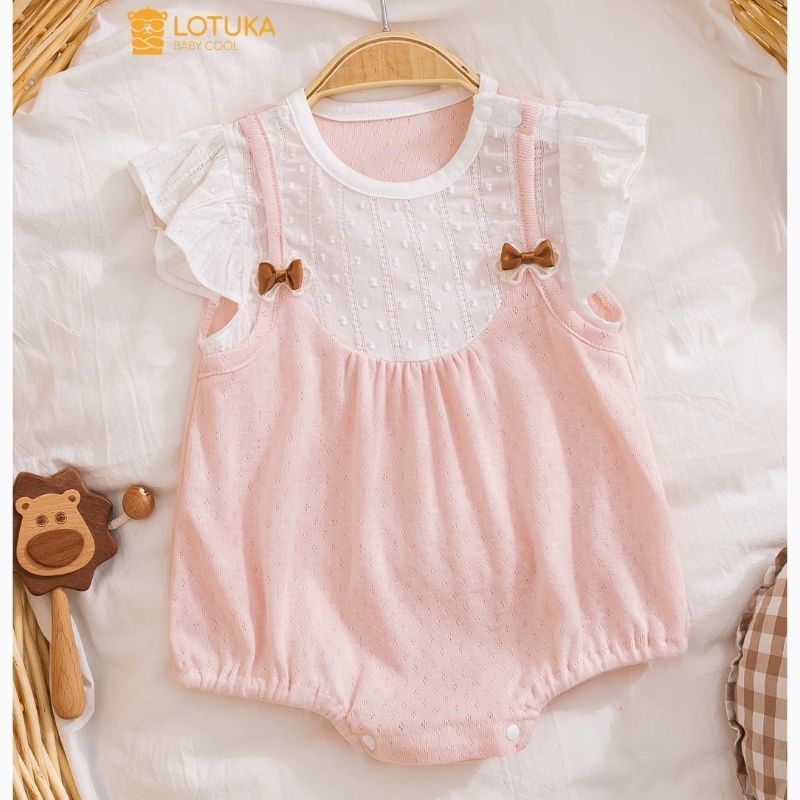 Bodysuit Chip Cánh Tiên Chất Cotton Thông Hơi Phối Thô Cotton Siêu Mát LOTUKA Cho Bé, Set Bé Gái, Quần Áo Trẻ Em 3-12kg
