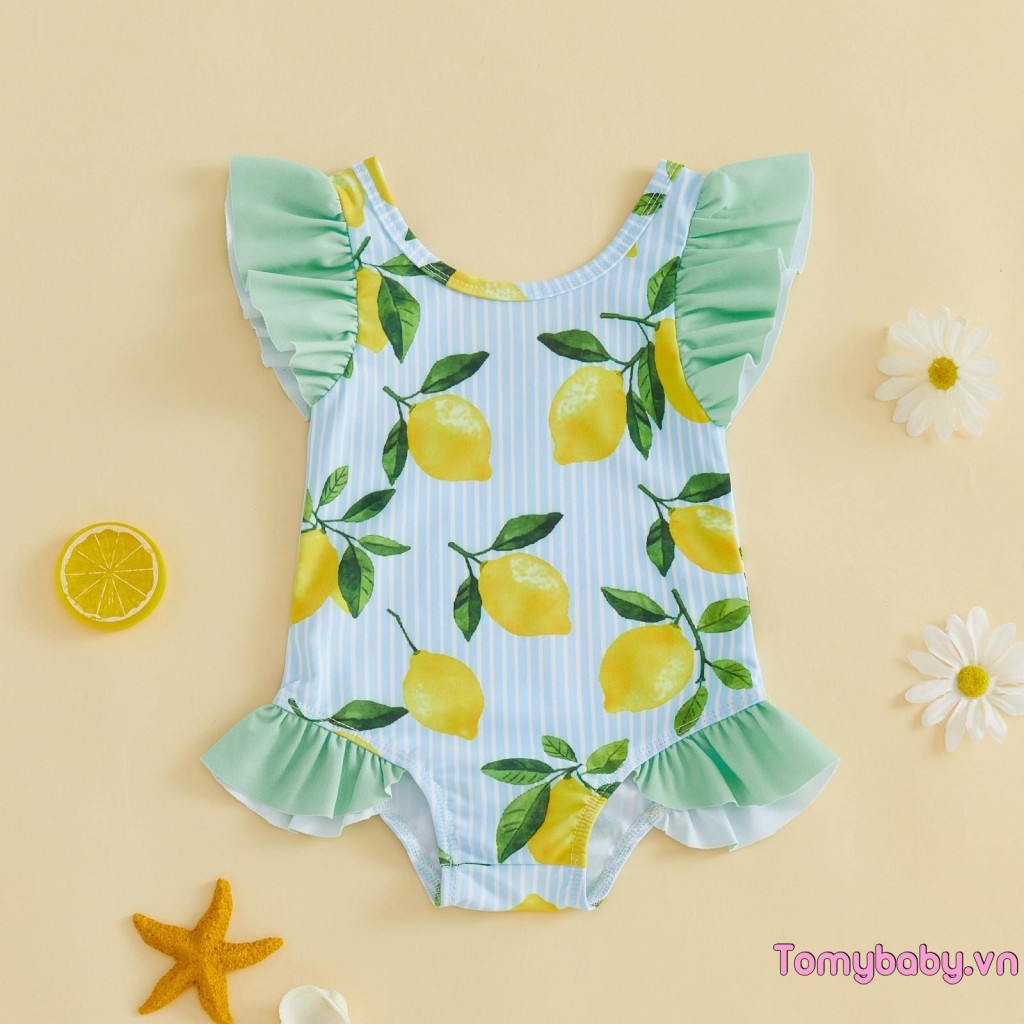 Bộ đồ bơi mùa hè cho bé gái mới biết đi Bộ đồ tắm một mảnh in hoa cúc cho bãi biển bể bơi