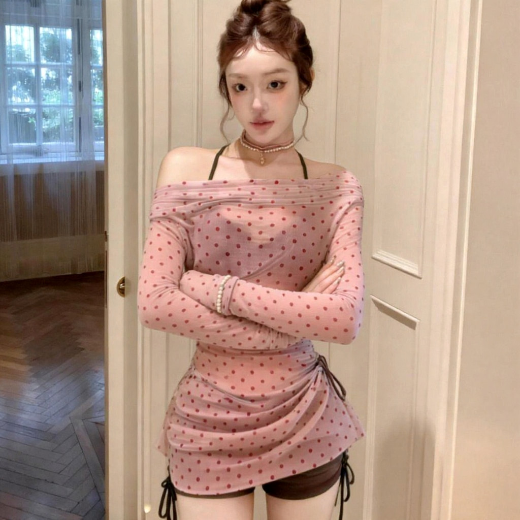 Bikini Ba Mảnh Polka Dot, Phù Hợp Cho Kỳ Nghỉ Suối Nước Nóng