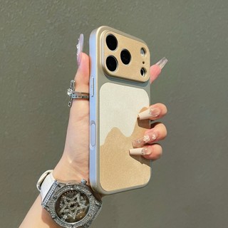 Như 17Pro Ống Kính Bảo Vệ Toàn Diện Họa Tiết Núi Mạ Da Ốp Lưng Điện Thoại iPhone 17Promax 17Pro 13 14 15 16 Promax Chống Sốc Nam Nữ Vỏ Di Động