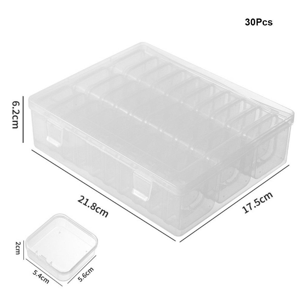 HIGHVIEWLS Perler hộp đựng bảo quản trong suốt dung tích lớn, nắp trong suốt bền, dùng cho nghệ thuật móng, trang sức, phụ kiện