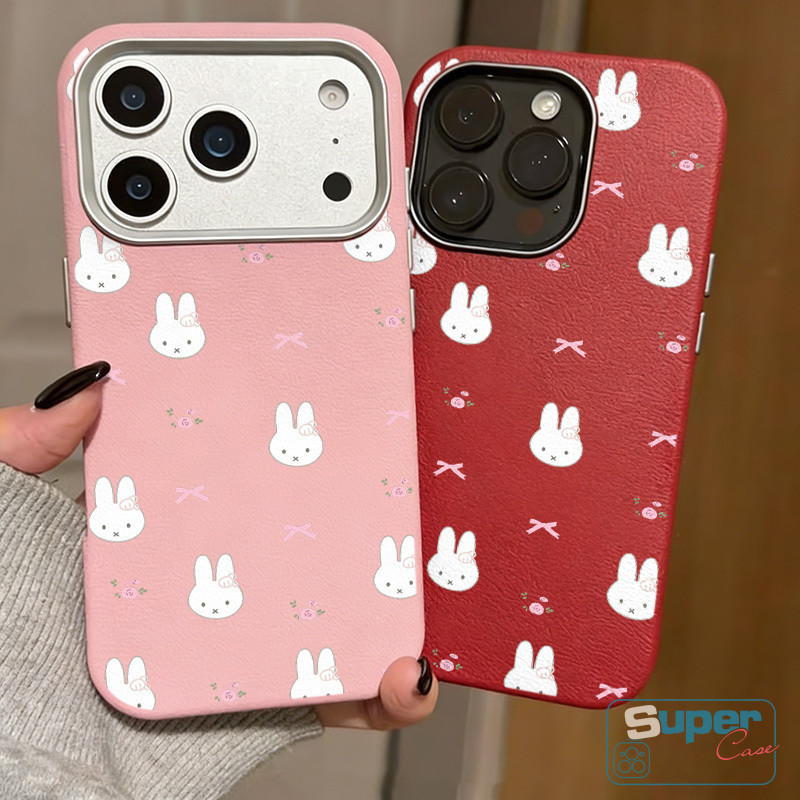 Tương thích cho IPhone 12 14 16 15 17Air 17 12 16 11 15 14 13 Pro Max XR X XS Max 11Pro Plus Gió nhẹ nhàng Họa tiết nơ hoa thỏ dễ thương