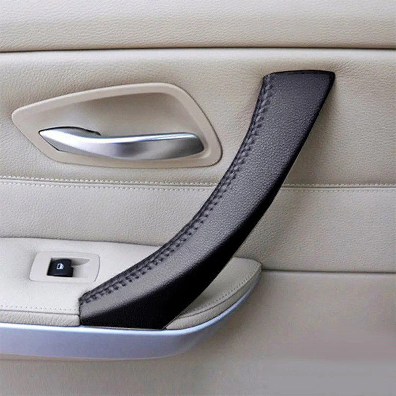 Bên Trong Tay Cầm Dành Cho Xe BMW 3 Series E90 E91 05-12 Tay May Nội Thất Tay Nắm Cửa Phải / Trái Kéo Microfiber Da Bao Viền