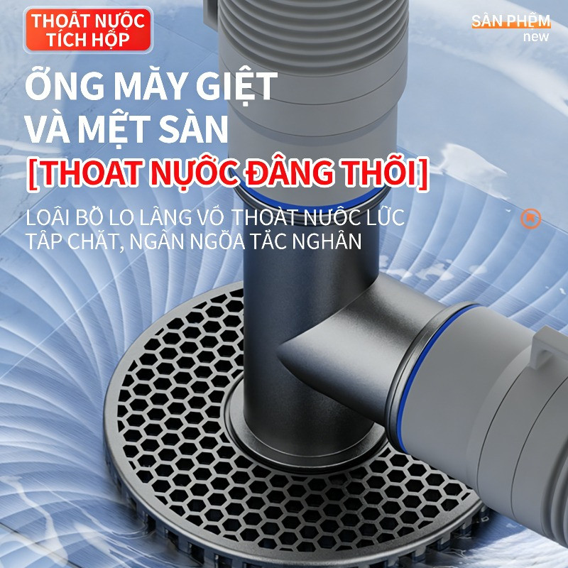 Đầu nối ống thoát nước máy giặt 3 chiều, chống mùi hôi, chống côn trùng, chống trào ngược, lắp đặt linh hoạt