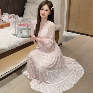 Màu sắc đa dạng bộ đồ ngủ ren nơ lưới phong cách công chúa, phù hợp mùa hè