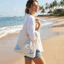 Túi đeo vai dệt THEGIRL8B, Túi Tote móc Conch thêu, Dung tích lớn thông thường Túi xách dệt kim Polyester phong cách Hàn Quốc lưu trữ