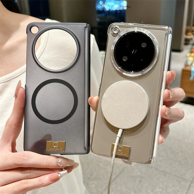 Ốp điện thoại mờ từ tính siêu mỏng cho OPPO Find N6 N5 N 5 Find N3 Bảo vệ bản lề sạc không dây Vỏ trong suốt