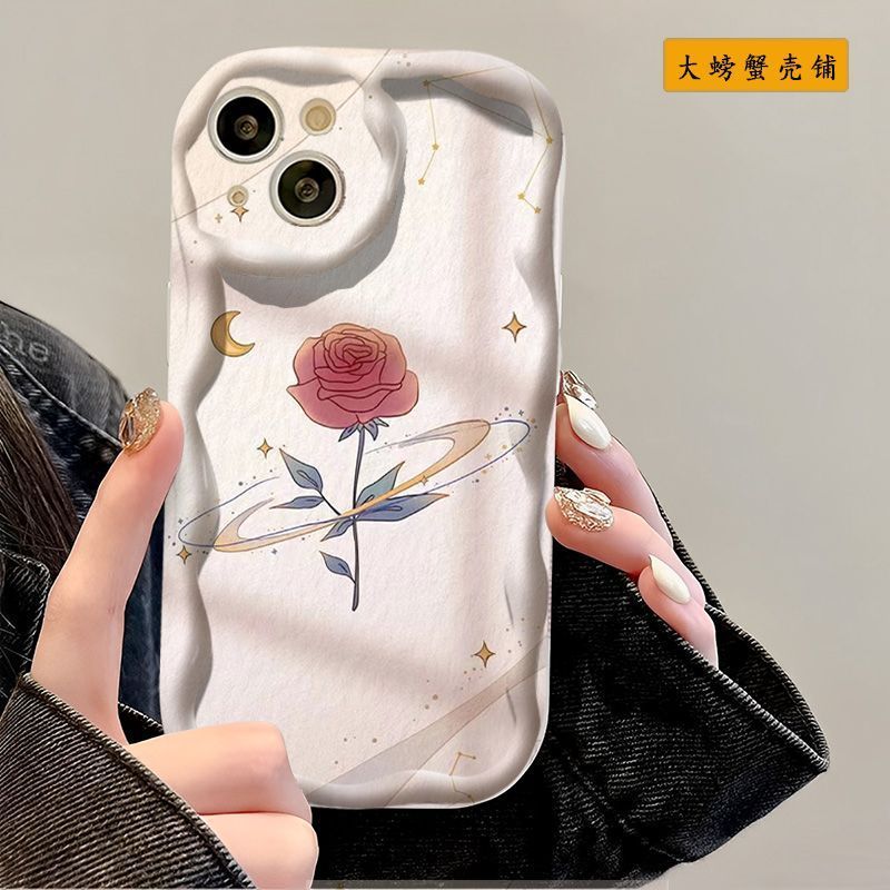 Ốp điện thoại họa tiết kem hoa hồng lãng mạn The Little Prince iPhone / edfq