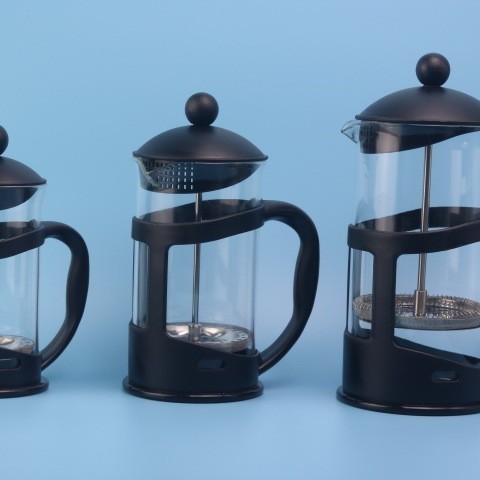 Hàng sẵn có Chịu nhiệt độ cao Nồi cà phê thủy tinh Borosilicate cao Máy pha trà Nồi ép kiểu Pháp Làm trà bằng thép không gỉ Máy tạo bọt sữa BOBJ