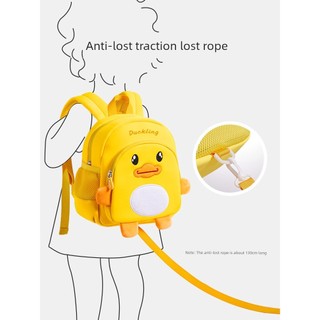 balo nữ girl phố màu hồng Bé Trai Vịt Vàng Bé Gái Siêu Dễ Thương 2 Tuổi Mẫu Giáo Schoolbag