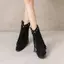 VNTMLH34-43 Kích Thước Lớn Thời Trang Cao Bồi Phương Tây Giày Cao Bồi Ngắn Ngón Chân Tròn Nêm Gót Năm Sao Đinh Tán Tua Rua Da Lộn Cổ Hot Girl Giày Bốt Ngắn