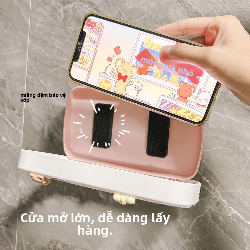 Giá đỡ điện thoại phòng tắm Hộp chống nước Giá vệ sinh Đồng hồ tắm treo tường Đồng hồ điện thoại di động Phim truyền hình Dụng cụ tiện dụng Giá đỡ nhà vệ sinh PPYYP