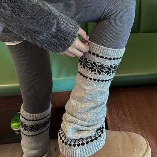 Misa Thời Trang Mùa Đông Chân Ấm Nữ Ấm Áp Dệt Kim Chân Vớ Đầu Gối JK Gothic Bé Gái Tất Dài Vớ Chân Ấm Áp Mùa Thu Tất
