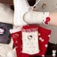 Phiên Bản Hàn Quốc Hoạt Hình kt Vải Nhãn Giữa Ống Tất Năm Mới Đỏ Sang Trọng Tất Cotton Ngọt Ngào Phù Hợp Với