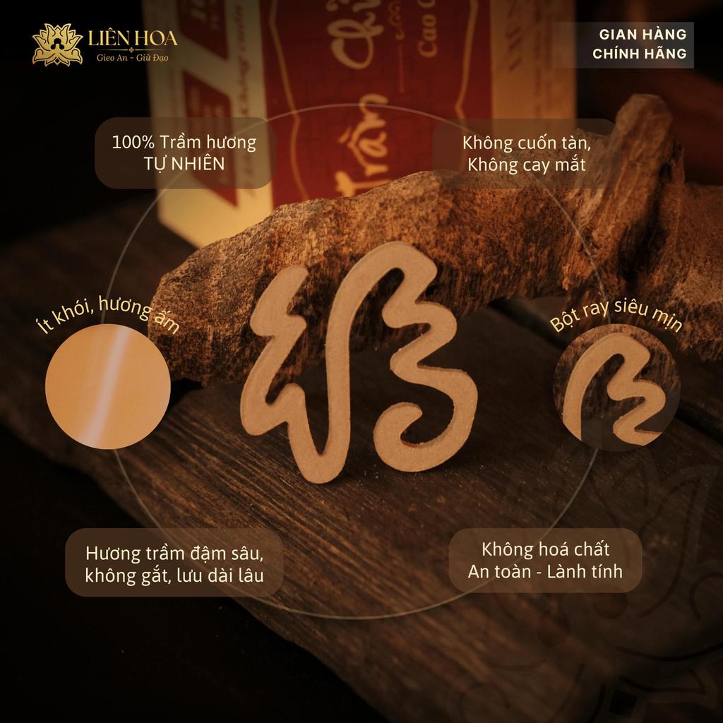 Trầm Chữ Phước Liên Hoa Thượng Hạng (Tiểu - Đại) - 10 miếng | Sạch | Thơm Sâu  Tự Nhiên | Phong Thủy
