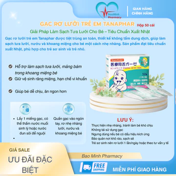 Gạc Rơ Lưỡi Trẻ Em Tanaphar Tiệt Trùng – Rơ Lưỡi Không Tẩm, Làm Sạch Tưa Lưỡi Cho Bé – Tiêu Chuẩn Xuất Nhật