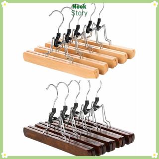 NOOKSTORY Giá Váy Mặt Ngựa, Móc Treo Quần Áo Gỗ Màu Retro, Bảo Quản Chống Trơn Trượt 1 Móc Quần Hanfu
