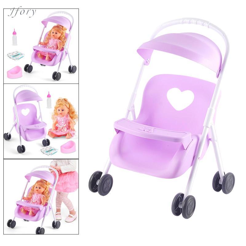 Jfory Trẻ Sơ Sinh Búp Bê Xe Đẩy Đồ Chơi Xe Đẩy Dễ Dàng Gấp Đẩy Xe Đẩy Trẻ Em Nhập Vai Trò Chơi