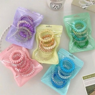Set 30 Dây Buộc Tóc Thun Lò Xo Xoắn Ốc Co Giãn Nhiều Màu Sắc Đẹp Cho Nữ Xinh Tiện Lợi & Phong Cách Hàn Quốc