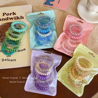 Set 30 Dây Buộc Tóc Thun Lò Xo Xoắn Ốc Co Giãn Nhiều Màu Sắc Đẹp Cho Nữ Xinh Tiện Lợi & Phong Cách Hàn Quốc