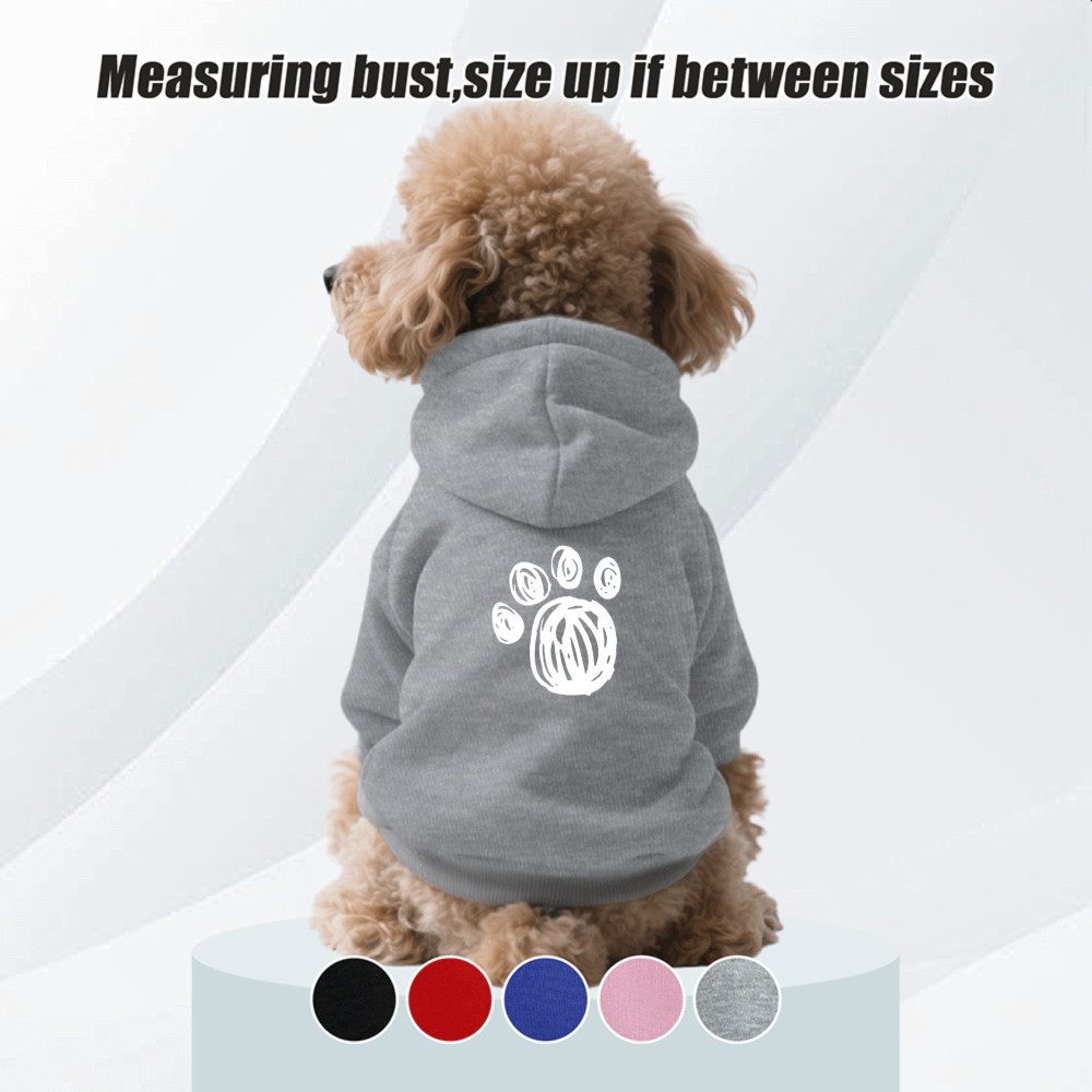 Size S-2XL: Áo hoodie cho thú cưng có móng vuốt gấu và chân chó, phong cách chui đầu, có sẵn 5 màu, mềm mại, thoáng khí, ấm áp, có thể giặt được bằng máy, thích hợp cho mọi giống chó nhỏ.