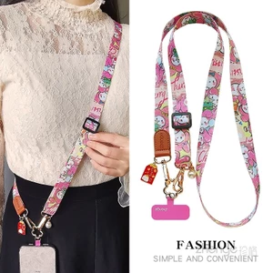 Điện Thoại Di Động Dây Nữ Messenger Có Thể Điều Chỉnh Hoạt Hình Dài Dễ Thương Webbing Phiên Bản Rộng Không Tắc Dây Leo Núi Ngoài Trời Du Lịch